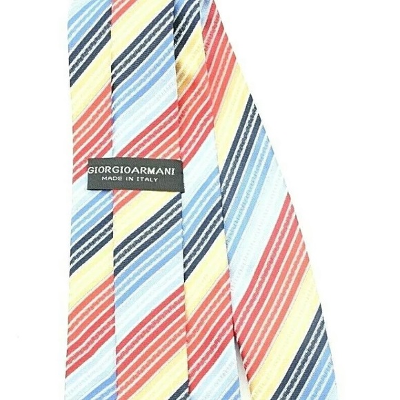 Giorgio Armani Colorful Diagonal Striped Tie - Picture 3 of 5